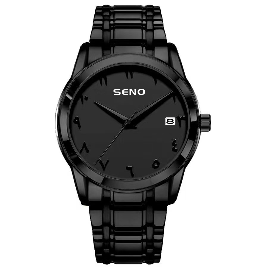 new men's watch business advanced watch arabic steel belt quartz watch men's watch export wholesale Specification drawing