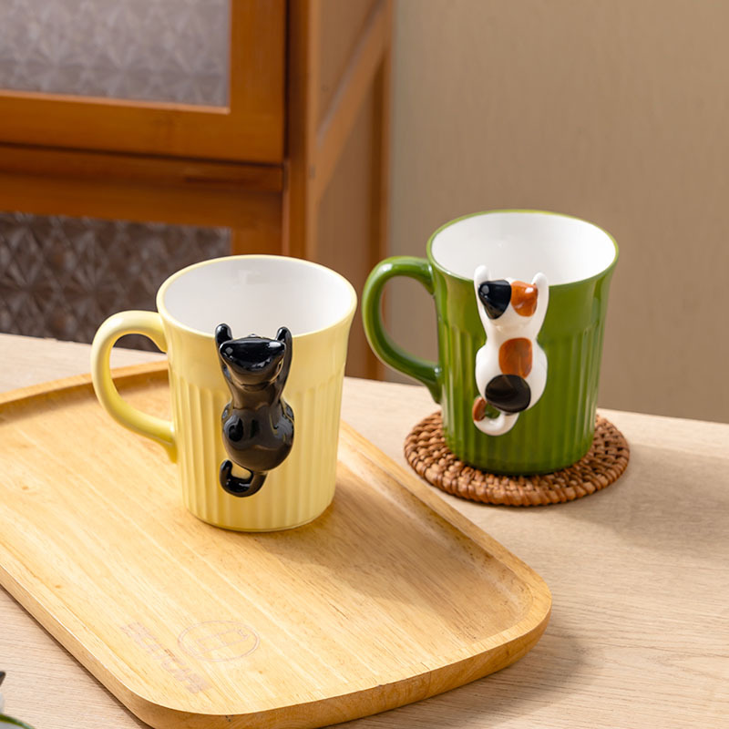 cute cartoon  ceramic cup relief cute water cup ins style breakfast cup couple's cups good-looking mug Application Scenario