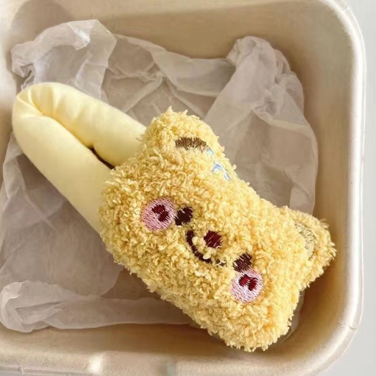 women's autumn and winter cute red bow tie  butter bear bb hairpin hair ring sweet girl side plush headdress full figure