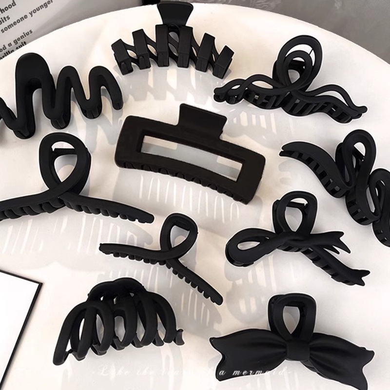 simple coffee color series grip women's large back head updo shark clip 2024 new hair clip headdress hairpin Specification drawing