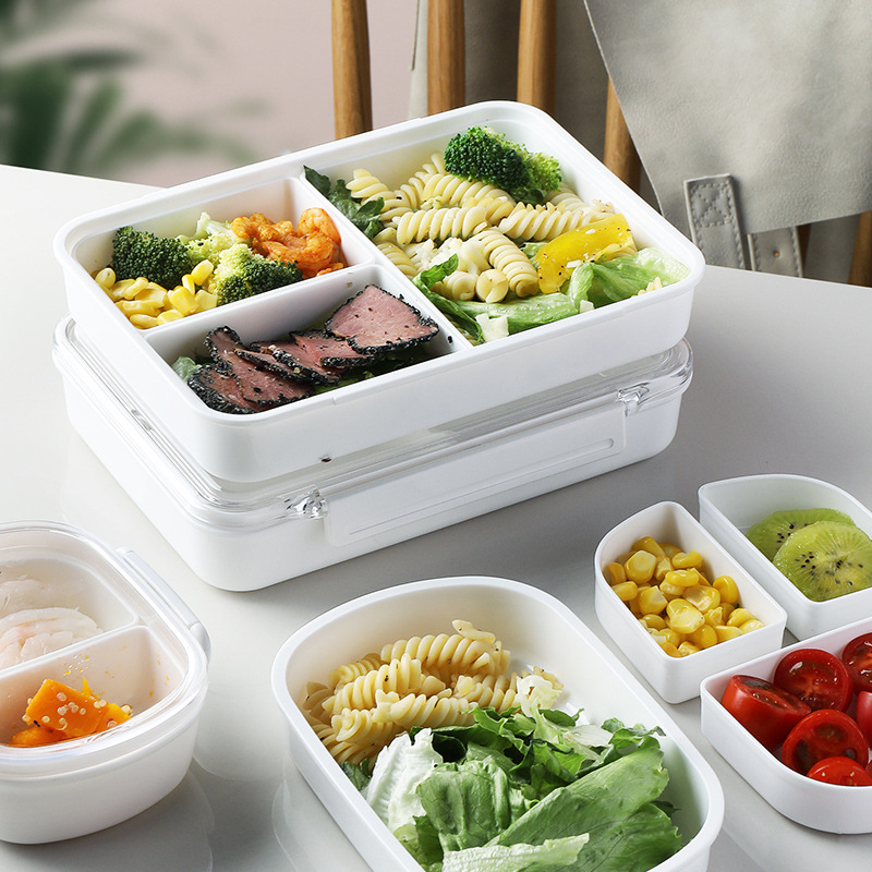 student insulated lunch box special lunch box for microwave oven plastic sealed fruit food compartment crisper lunch box details Picture