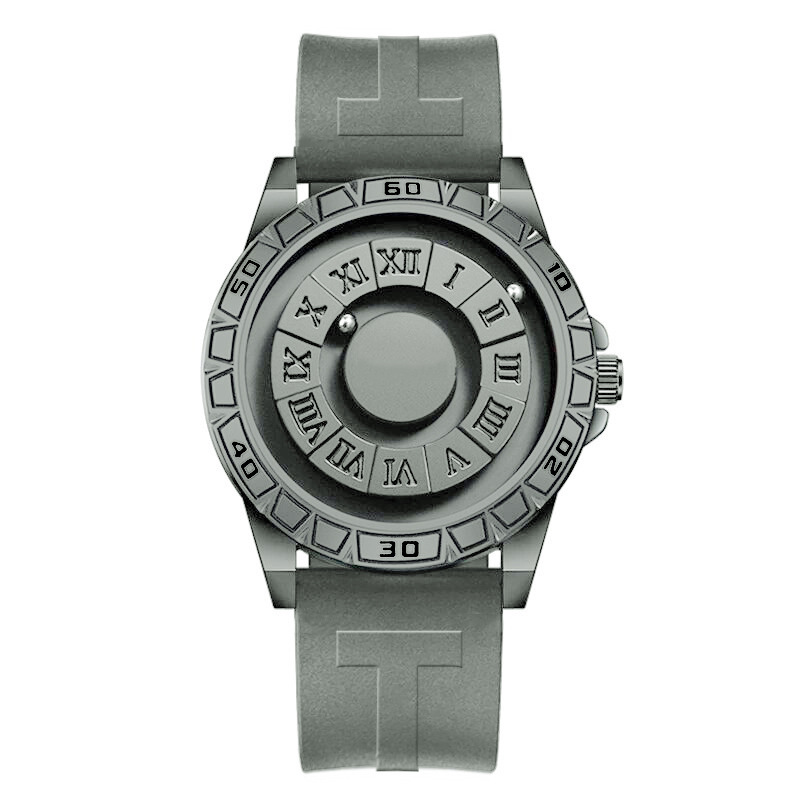 new creative black technology men's watch wholesale magnetic suspension ball personality trend non-mirror watch men Specification drawing