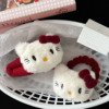 women's autumn and winter cute red bow tie  butter bear bb hairpin hair ring sweet girl side plush headdress Item Picture