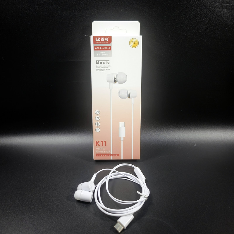 suitable for smart phones listening to songs 3.5 round hole/type-c wide mouth wired earphone flat ear in-ear headphones Specification drawing