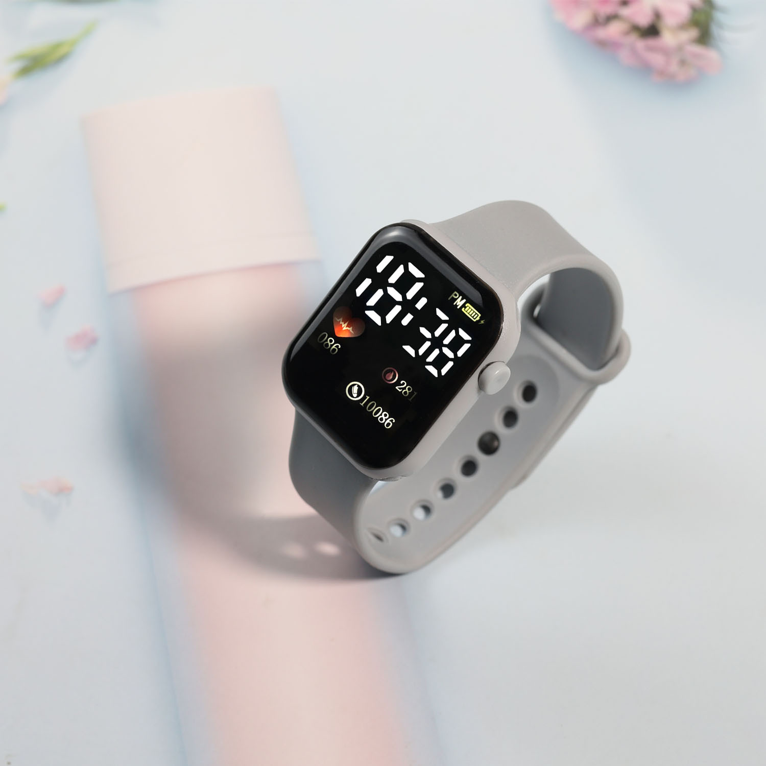 new y1 love led watch simple square men's and women's digital sports student fashion electronic watch Item Picture