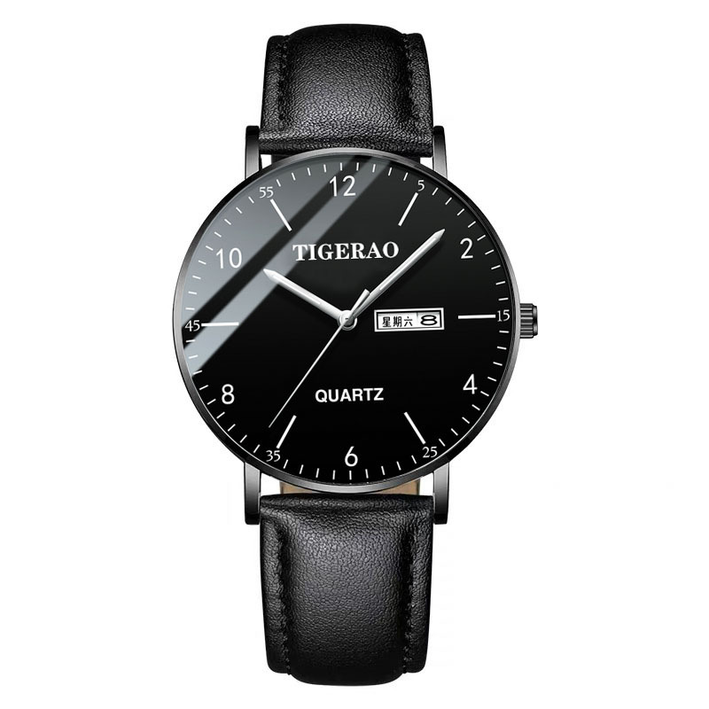 tiktok watch men's waterproof double calendar trendy starry sky non-mechanical watch quartz watch luminous new wholesale cross-border details Picture