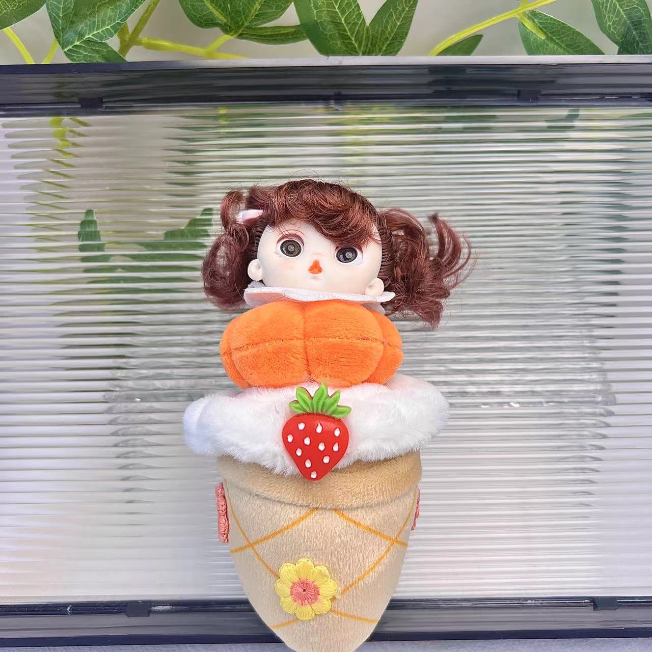 New cute doll ice cream princess girl plush doll pendant, small gift, claw machine doll accessory detail image 2