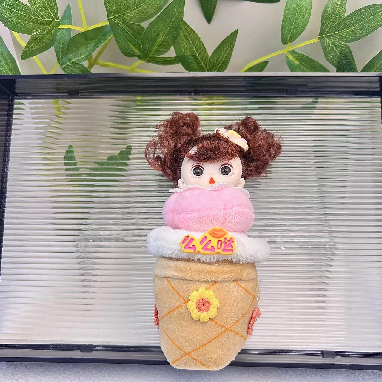 New cute doll ice cream princess girl plush doll pendant, small gift, claw machine doll accessory detail image 3