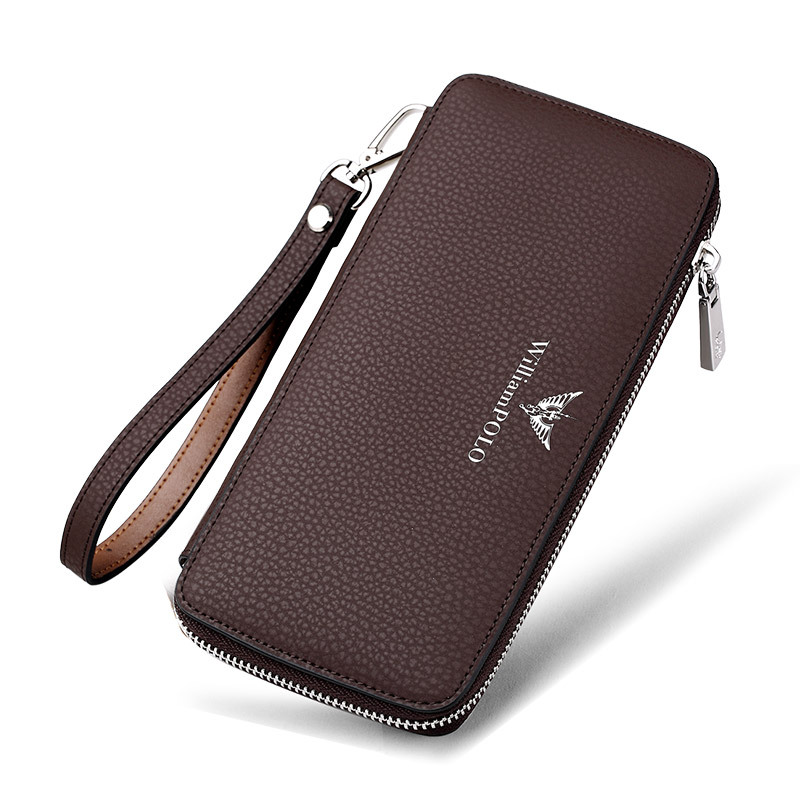 emperor paul men's wallet long zipper vgenuine leather anti-theft swiping multi-functional wallet men's card holder cowhide clutch Specification drawing