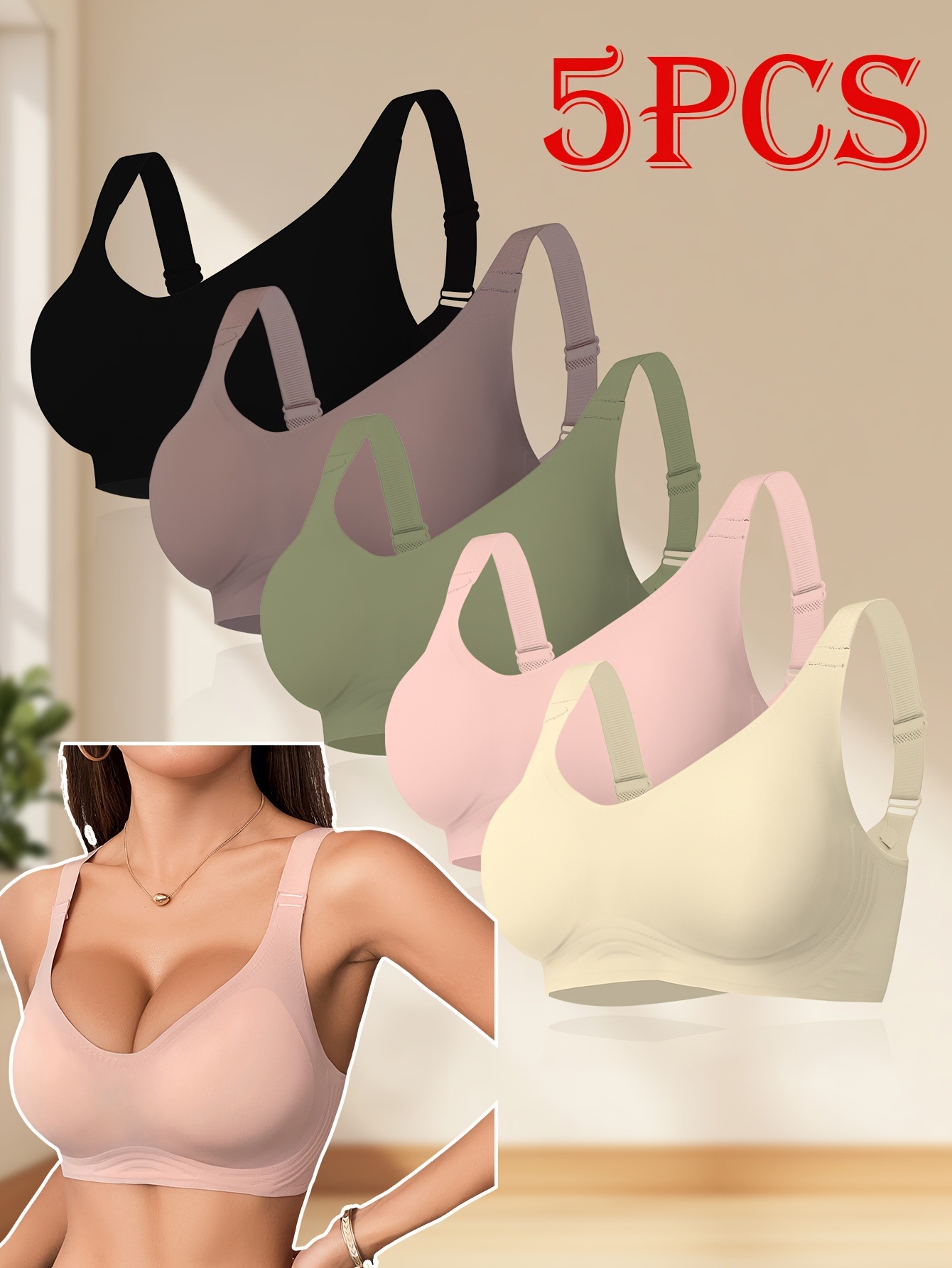 cross-border european and american tk amazon temu no steel ring large size sports bra seamless push up bra high quality spot Item Picture