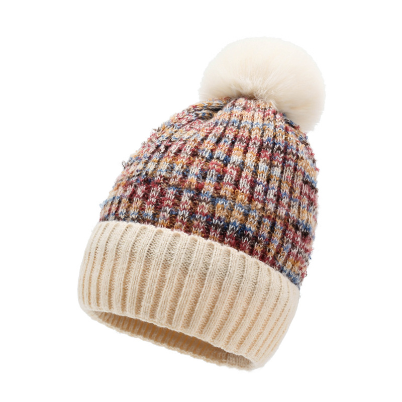 winter warm hat women's new fashion velvet padded thickened knitted hat all-match cold-resistant ladies woolen cap wholesale Specification drawing