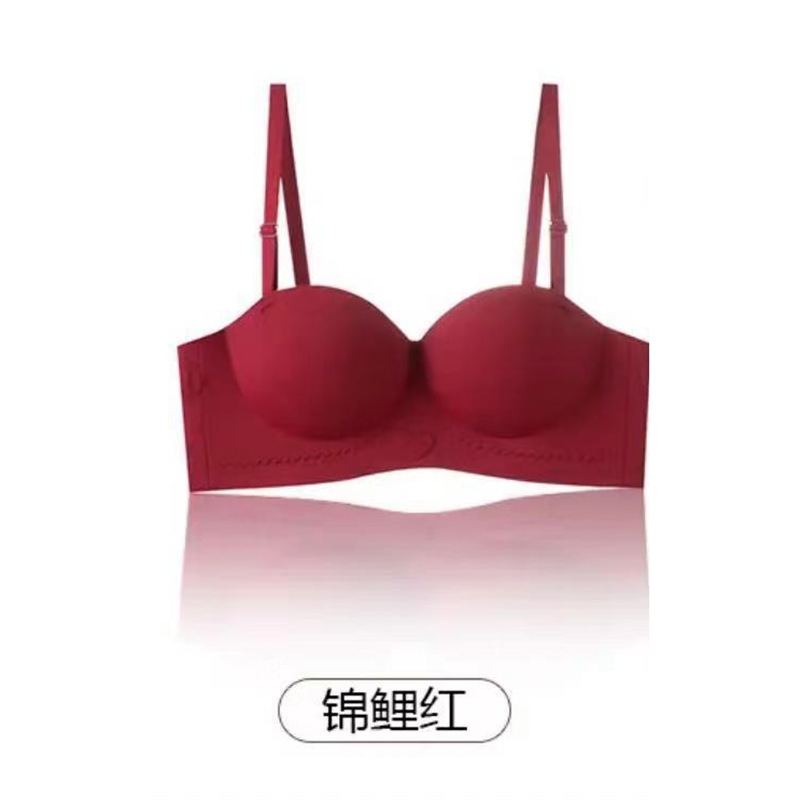 oeing underwear women's thin big breast small anti-sagging breast holding push-up beauty back strapless sexy bra Specification drawing