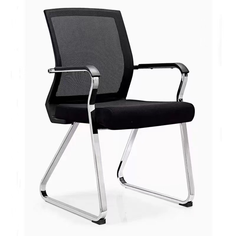 modern minimalist office work chair conference room chair reception mesh chair bow-shaped steel frame chair office furniture details Picture