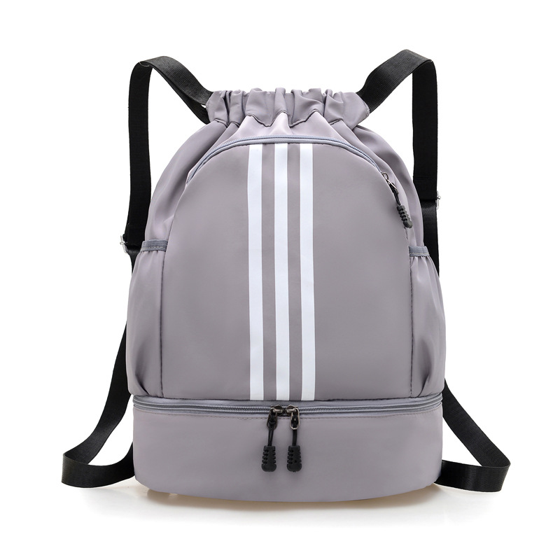 lightweight exercise double shoulder drawstring bag dry wet separation outdoor hiking cycling camping large-capacity backpack independent swimming Application Scenario