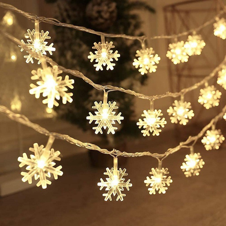 snowflake bulb string led light curtain light wholesale battery box new year spring festival colored lights christmas tree holiday decorative lights details Picture