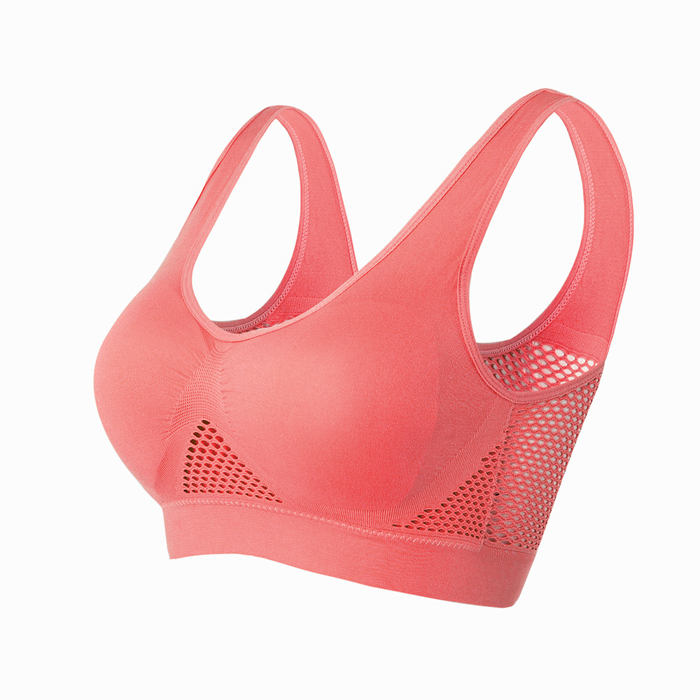 cross-border breathable underwear large size without steel ring seamless hollow mesh one-piece bra thin sports yoga bra Application Scenario
