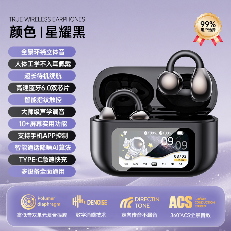cross-border new arrival xg42 clip bluetooth headset binaural wireless 6.0 multi-function color screen ai translation bluetooth headset Application Scenario