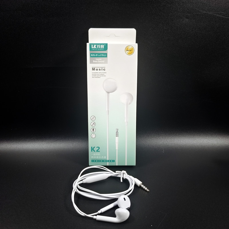 suitable for smart phones listening to songs 3.5 round hole/type-c wide mouth wired earphone flat ear in-ear headphones details Picture