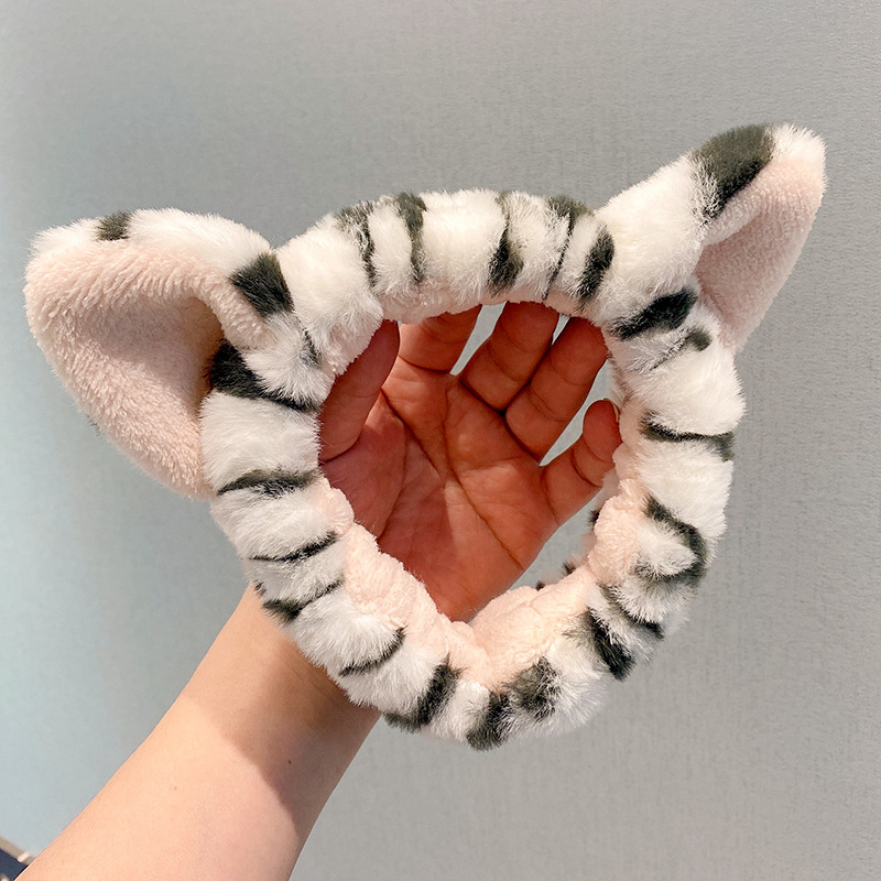 internet celebrity for face wash hair band apply a facial mask makeup headband wash plush turban rabbit ears bow hair accessories Specification drawing
