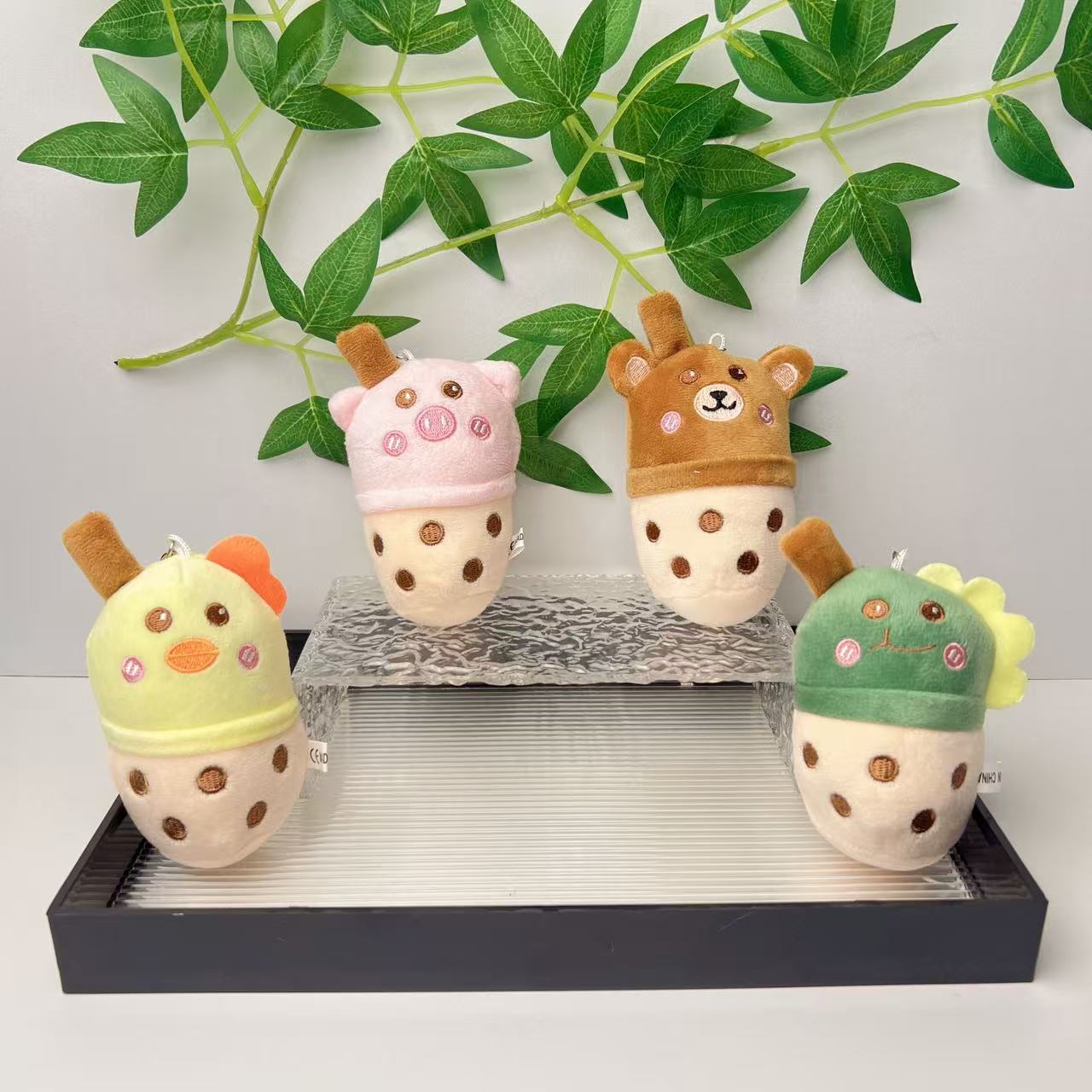 Cute and adorable milk tea cups, plush toys, pendants, creative cartoon bear dolls, and accessory dolls