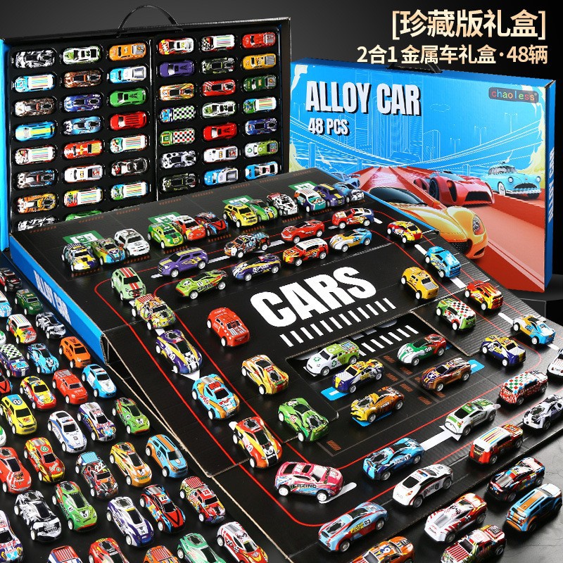 cross-border hot selling 48 alloy power control car container metal inertia children boy toy car gift details Picture