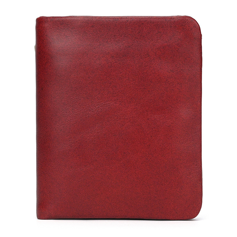 genuine leather small wallet advanced oily leather men's and women's bi-fold wallet coin purse first layer cowhide multiple card slots coin pocket full figure