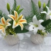 Artificial lilies, artificial flowers, artificial potted plants, Ins-style home decoration, green plant display Windows and cabinets Specification image