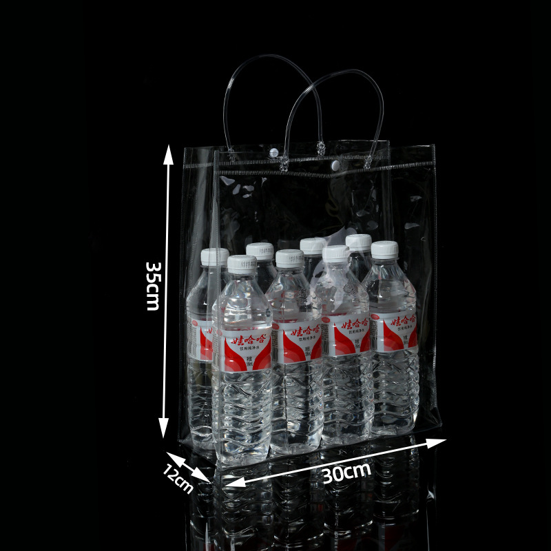 pvc transparent extra thick tote three-dimensional snap plastic packaging bag christmas gift hand bag printed logo Application Scenario