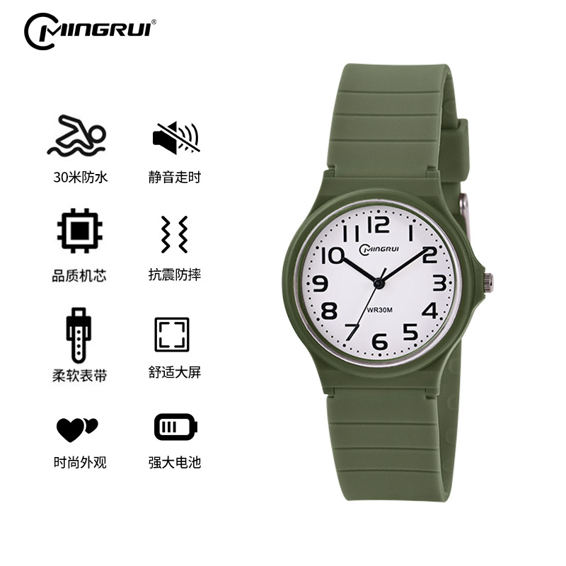 junior high school student examination watch mute student watch boy women's quartz watch niche high school waterproof mechanical watch Specification drawing