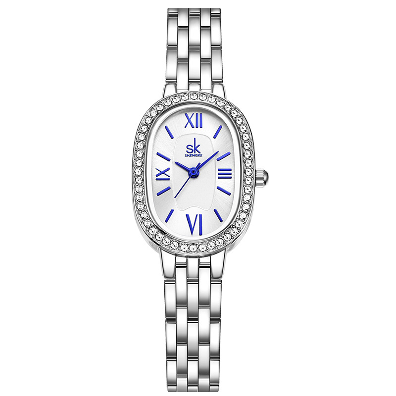 sk women's watch female niche high-grade zircon shenzhen watch cross-border foreign trade hot quartz watch waterproof women's watch full figure