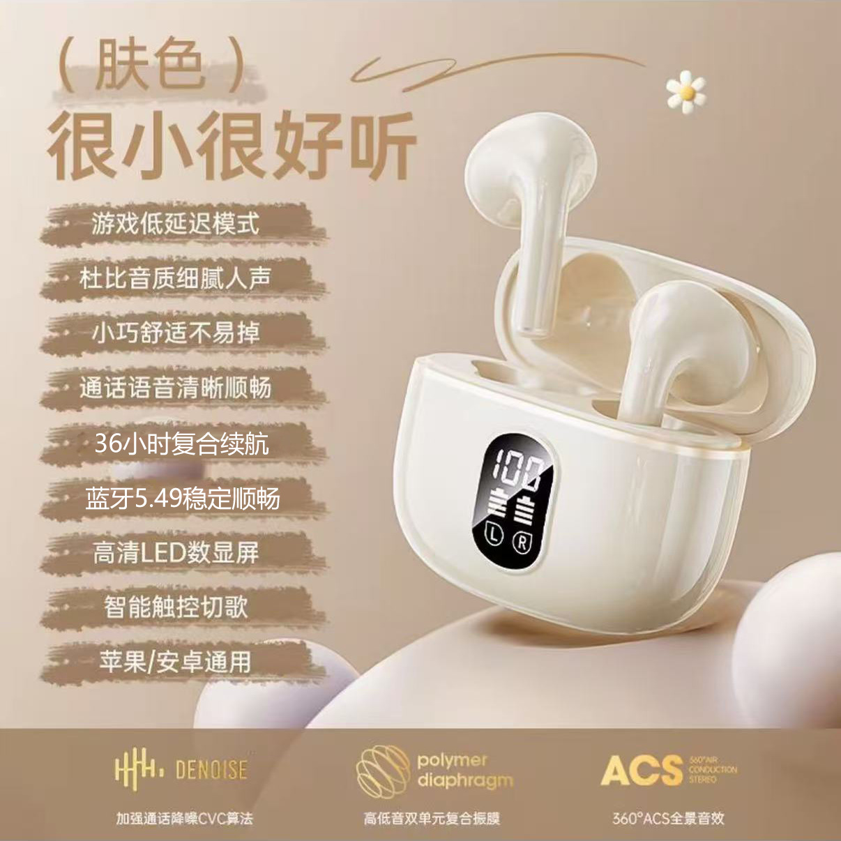 source factory x87 cross-border 2025 new bluetooth earphone in-ear wireless digital display screen ultra-long life battery Specification drawing