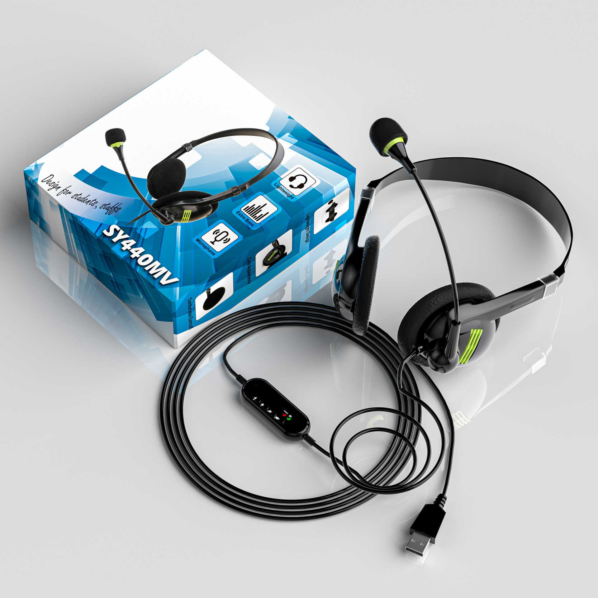 wired unilateral operator headset professional telephone office noise reduction headset usb network class business student headset Item Picture