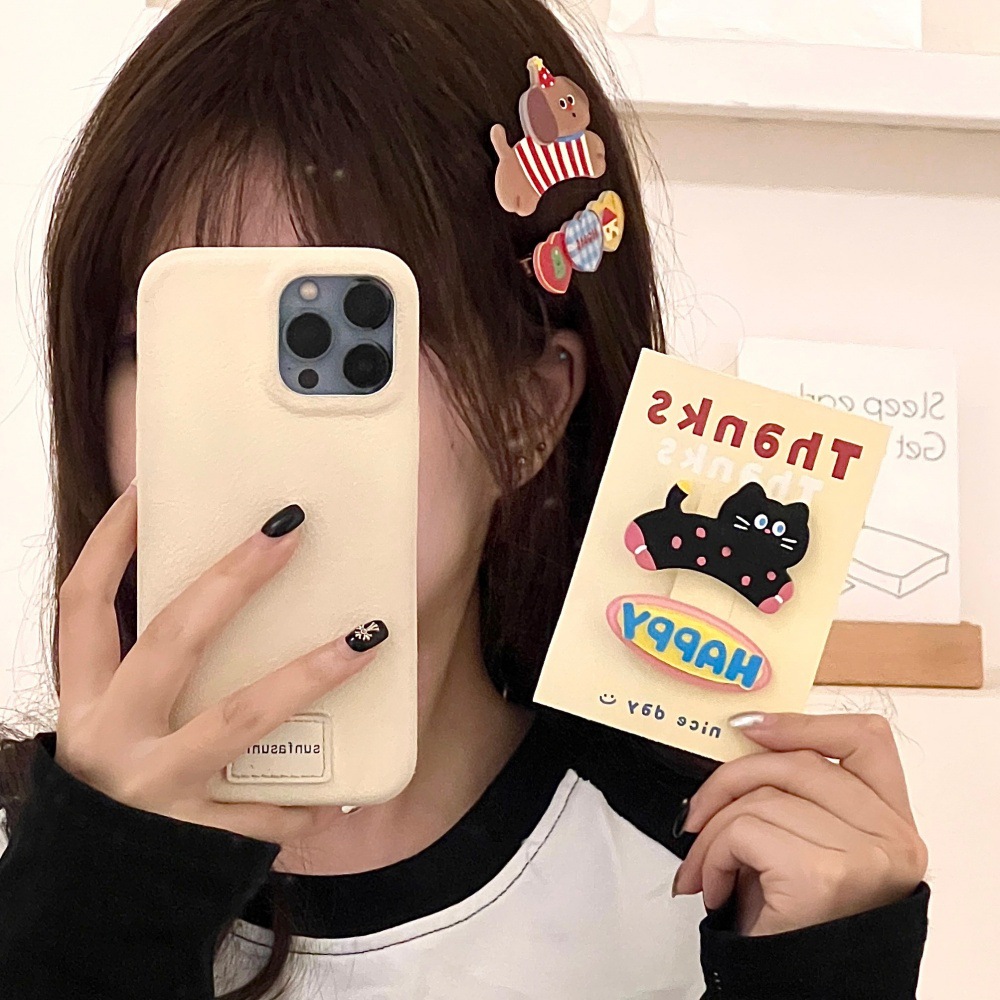 cute cartoon cute pet barrettes girl heart all-match acrylic hair accessories temperamental bangs clip cropped hair clip barrettes set wholesale Application Scenario