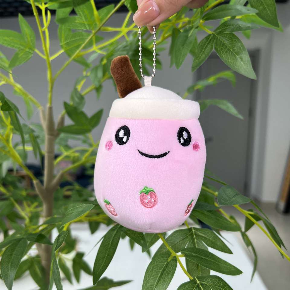 Popular cartoon milk tea, pearl cup, small pendant, doll, milk tea shop gift bag, hanging decoration, key chain, plush toy Application Scenario