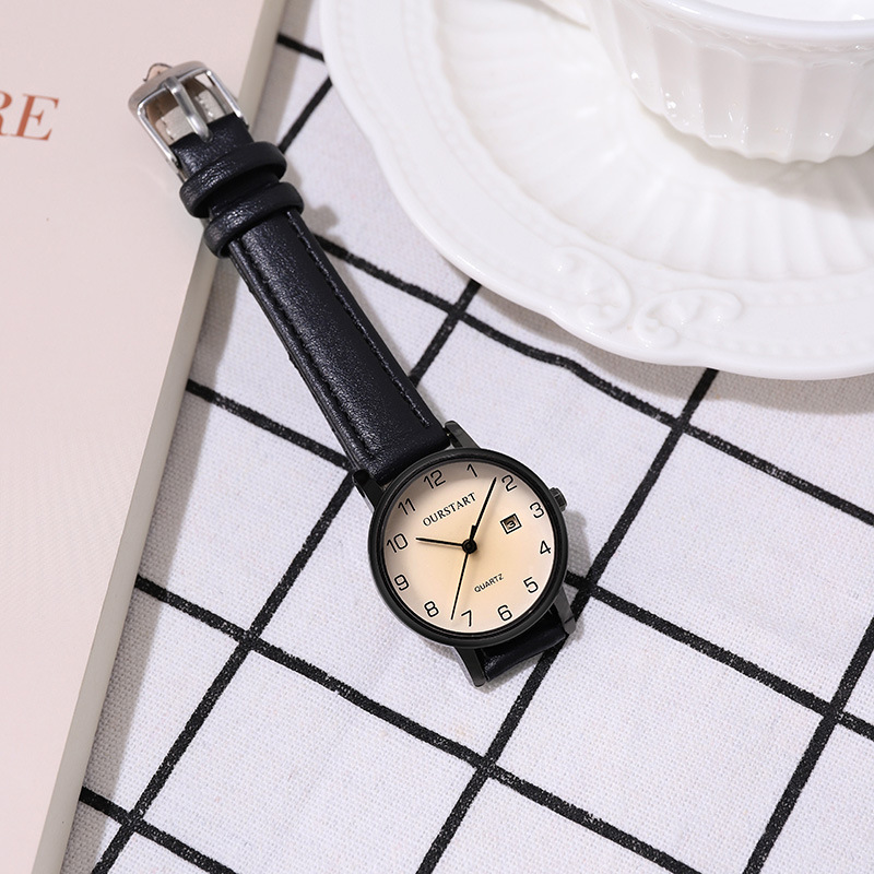 spot factory direct sales retro quartz watch wholesale student watch female korean exam watch calendar ladies watch details Picture