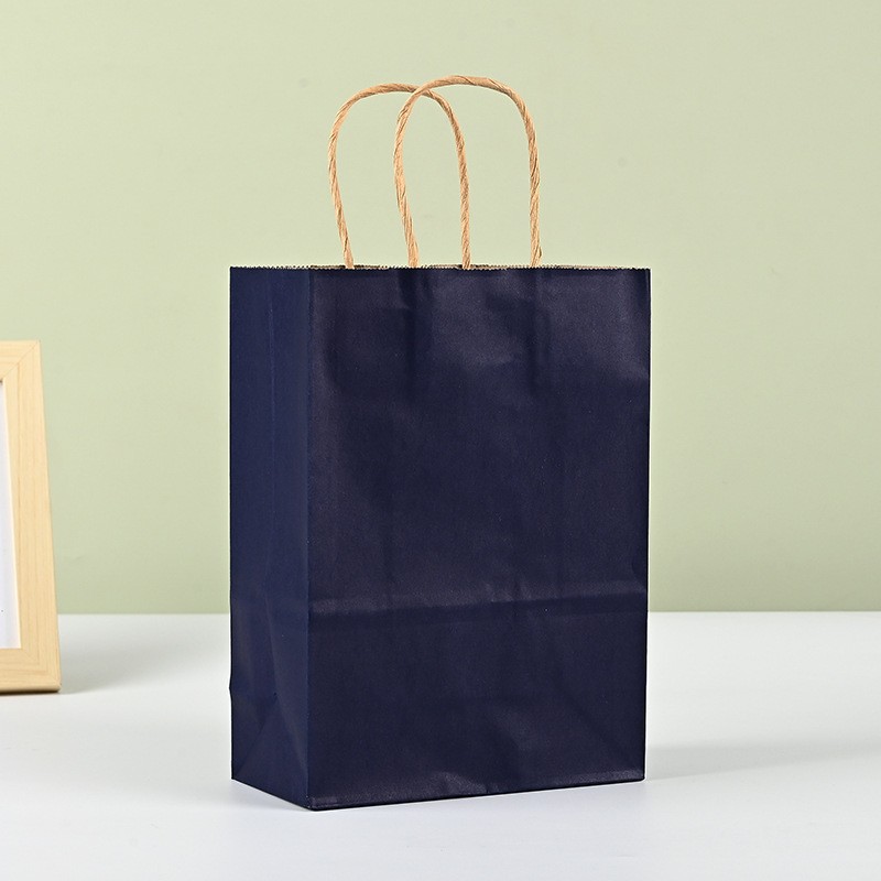 wholesale kraft paper portable paper bag takeaway catering baking milk tea packing bag clothing gift handbag printing logo details Picture
