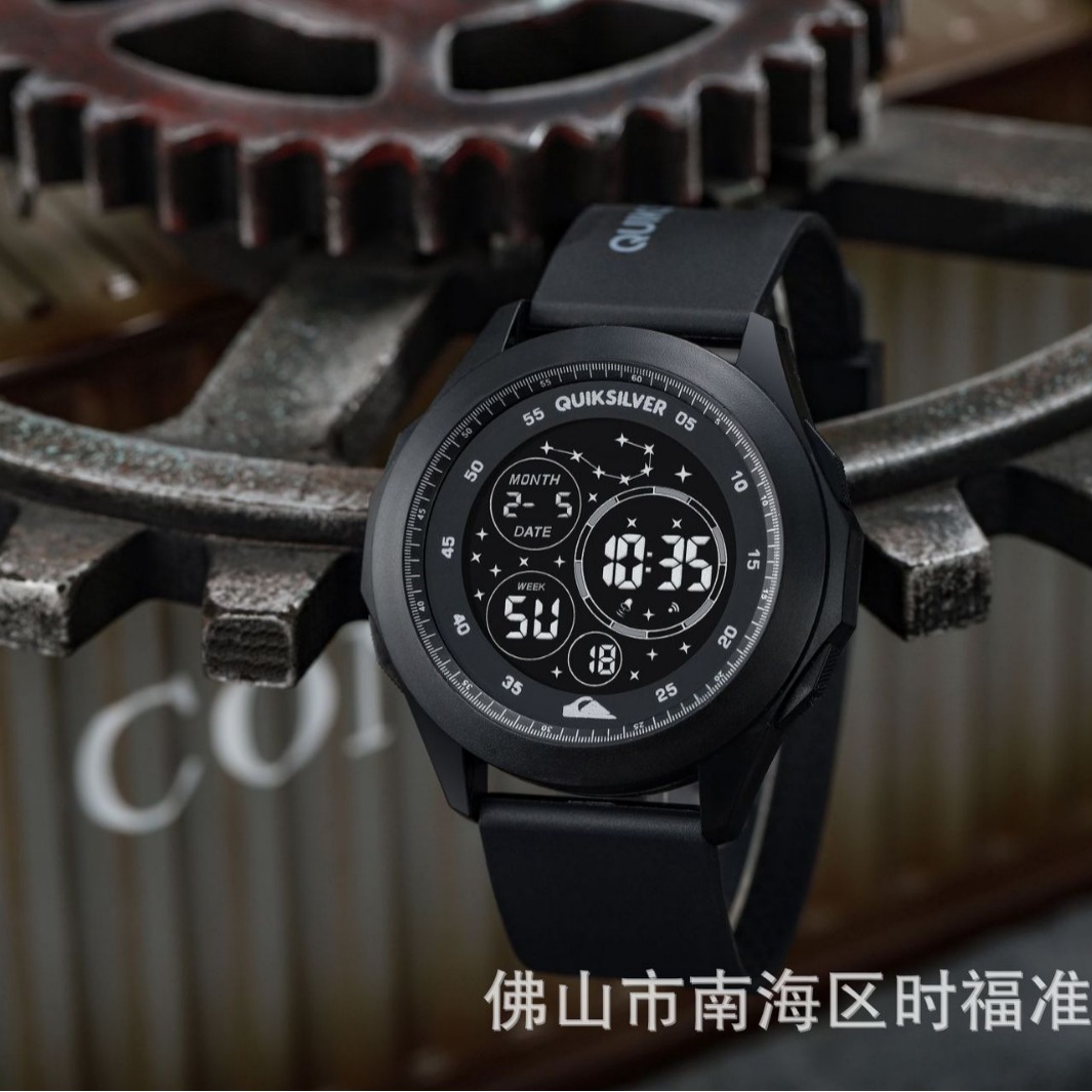 fashion men's outdoor electronic sports watch multi-function cold light digital round led electronic watch for teenagers details Picture