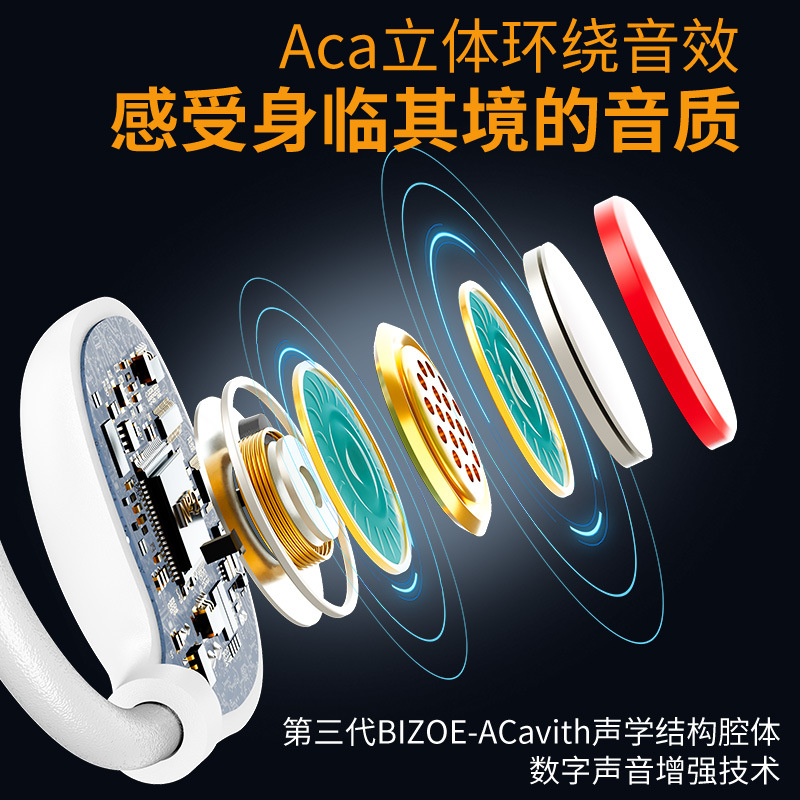 sports headset ows pro gas conduction rear-mounted binaural halter wireless bluetooth headset for apple android Specification drawing