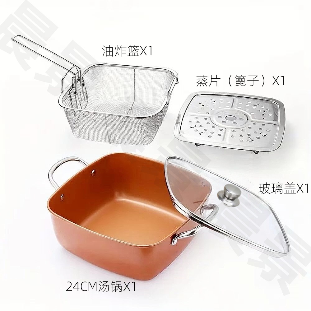 4pcs frying pan cross-border korean household set pot soup pot medical stone non-stick pan frying pan full figure