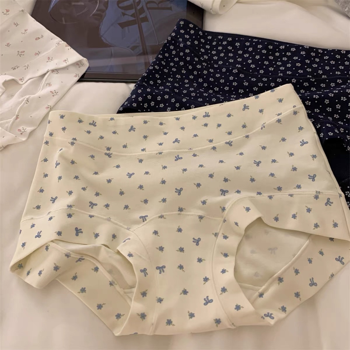 women's long-staple cotton underwear belly contracting sheath small boxer briefs lengthened crotch cotton plus size mid mid-waist underwear Item Picture