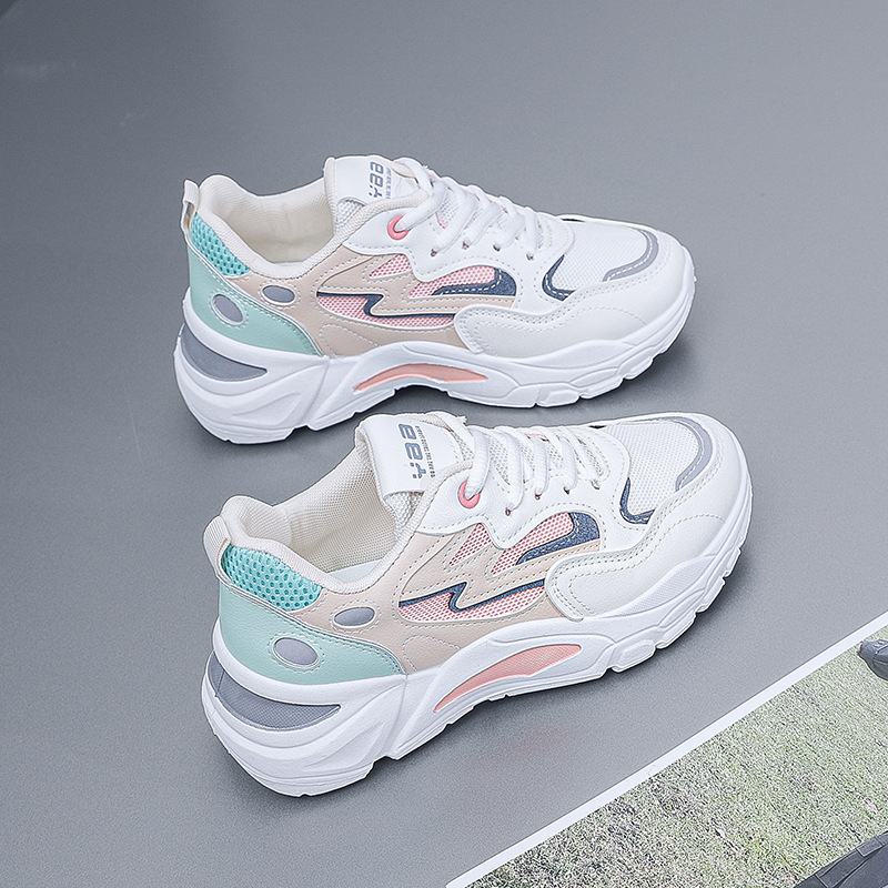 2025 hot spring platform non-slip dad shoes mesh breathable running sneakers fashion soft bottom white shoes for women Item Picture