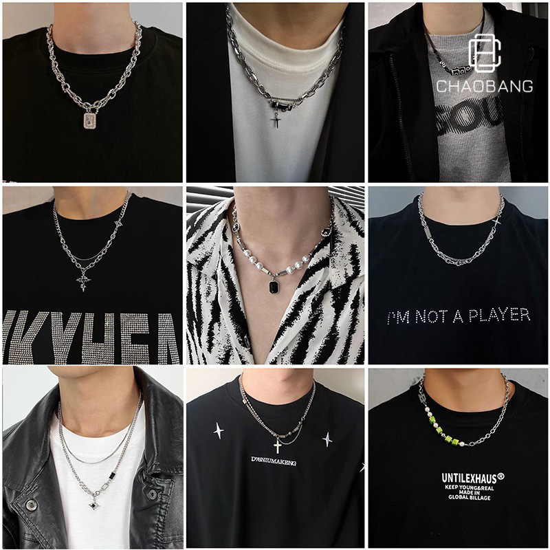 necklace men's titanium steel no fading simple all match jewelry women's sweater chain new fashion personality super hot hip hop accessories full figure