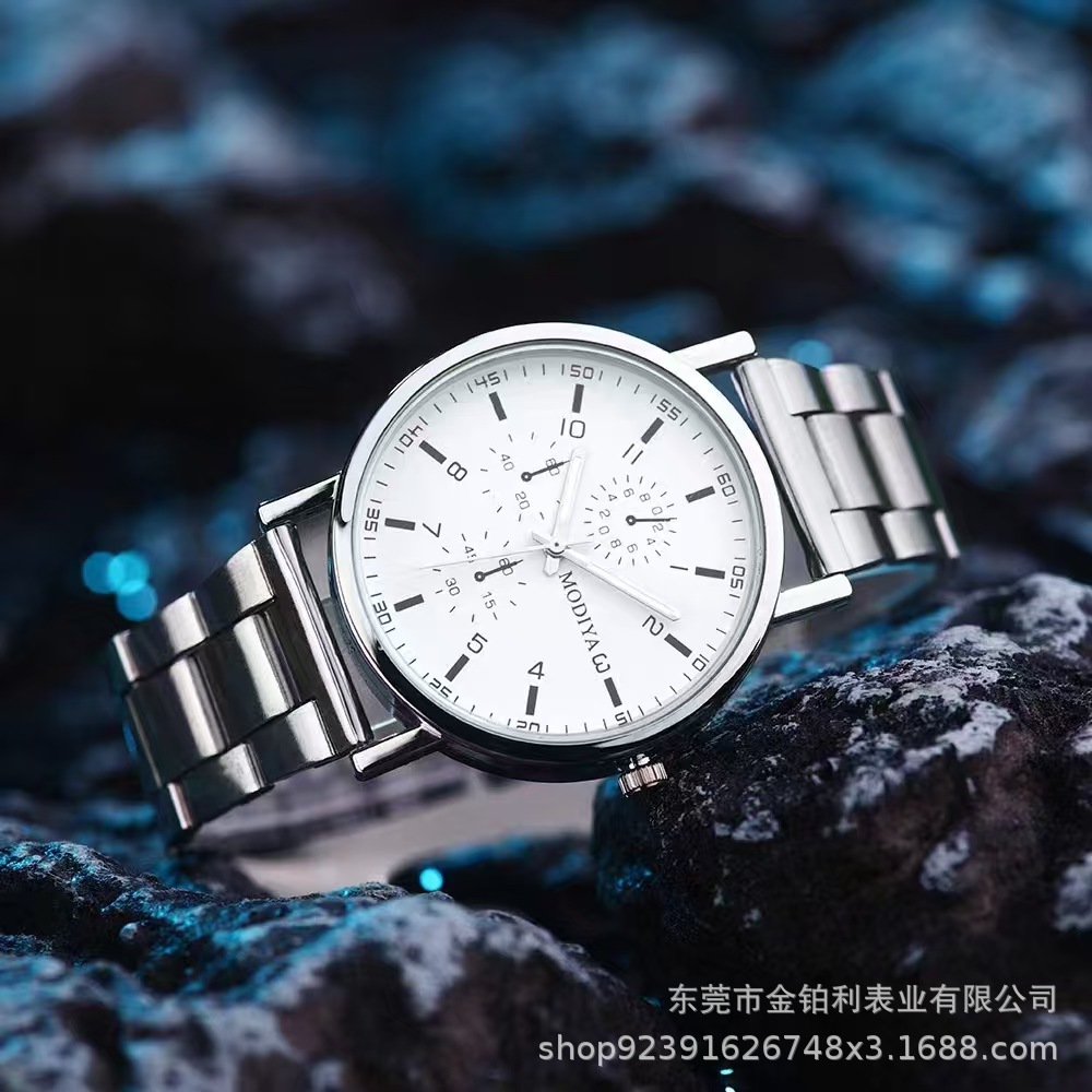 factory direct sales hot cross-border gift watch wholesale men's watch stainless steel quartz men's watch Item Picture