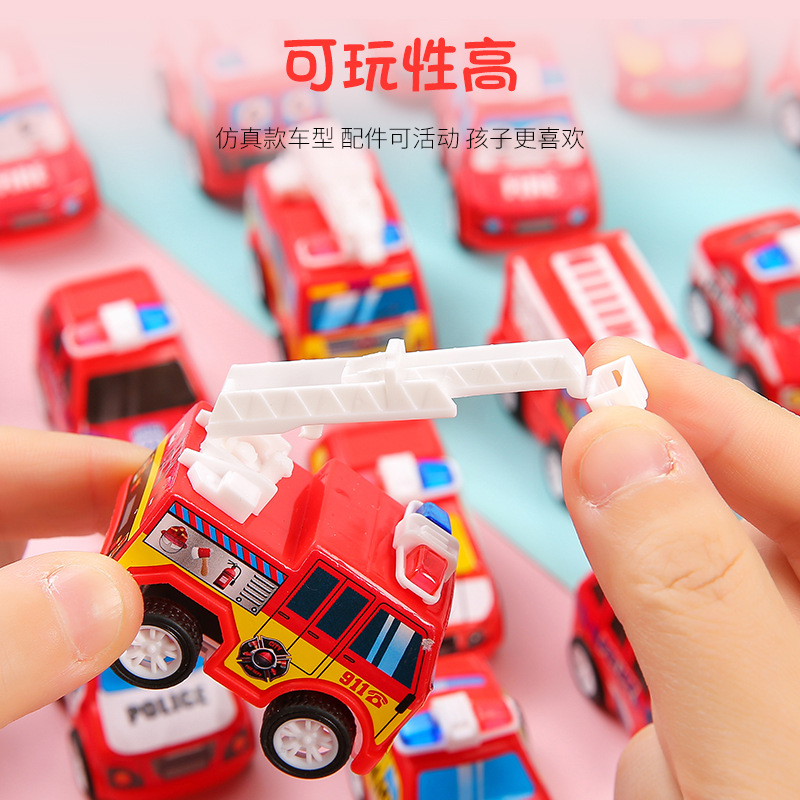 children's pull back car fire truck engineering vehicle mini car model little boy car excavator toy gift details Picture