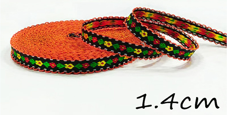 1.4cm pure cotton embroidered flower ethnic woven tape hand-decorated pastoral jacquard lace diy accessory pic 7