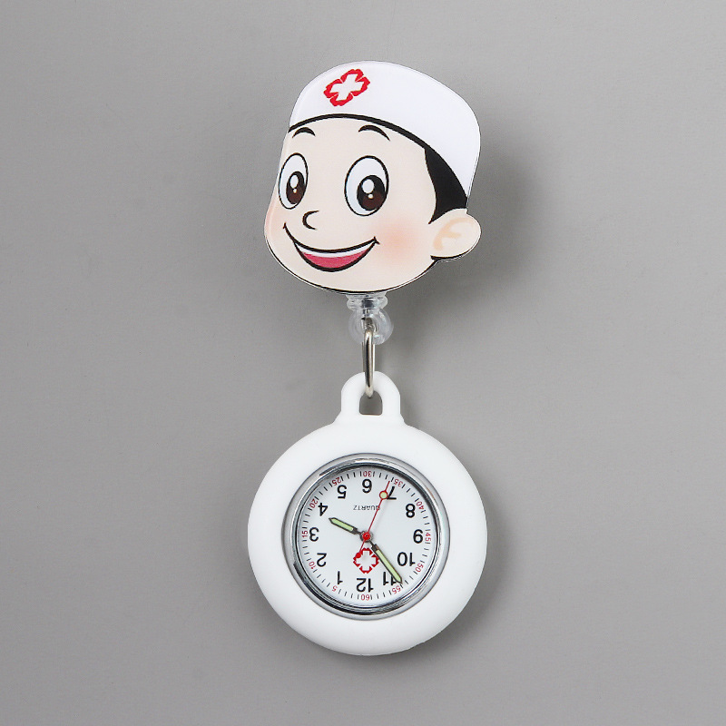 luminous nurse's watch women's exam cute pocket student doctor pocket watch retractable clip-on waterproof chest pocket watch details Picture