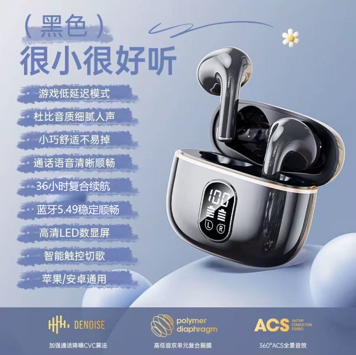 source factory x87 cross-border 2025 new bluetooth earphone in-ear wireless digital display screen ultra-long life battery full figure