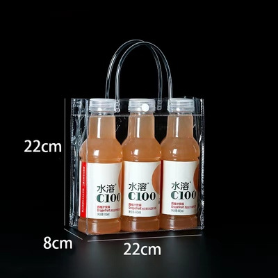 factory direct supply spot pvc handbag with hand gift bag portable three-piece transparent pvc bag printed logo details Picture