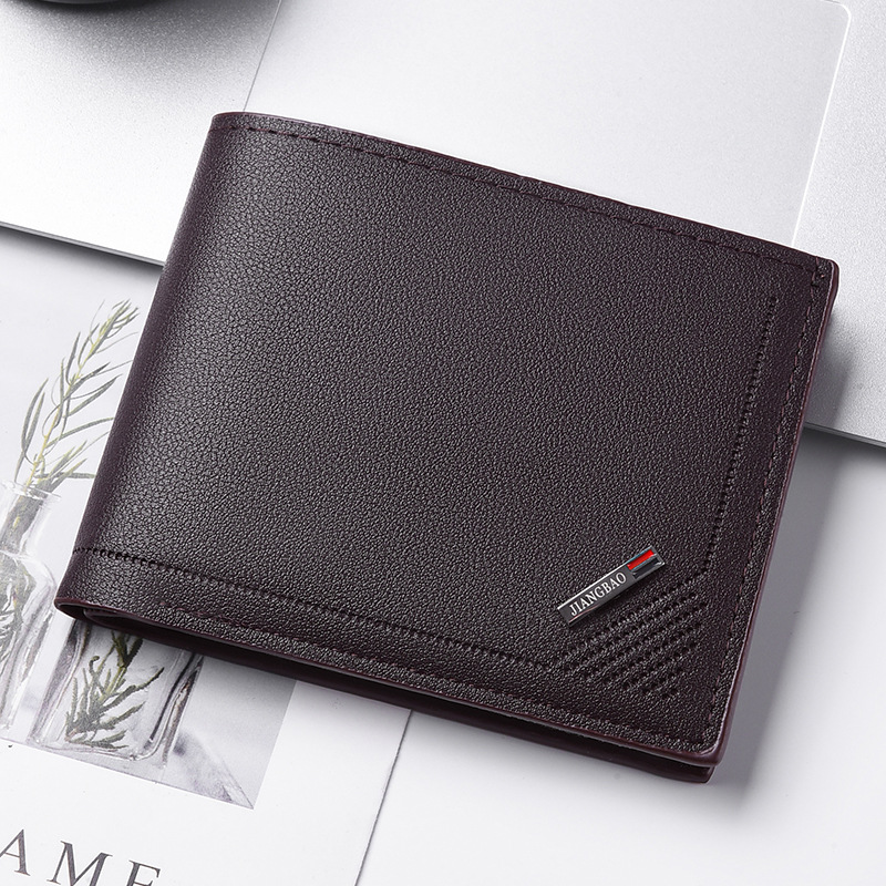 new men's wallet short wallet men's youth fashion thin multiple card slots large capacity horizontal business soft leather wallet Specification drawing