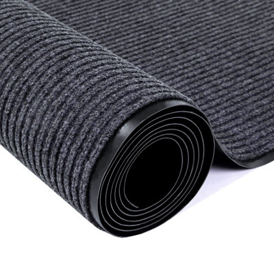 pvc double stripe carpet hotel commercial doorway non-slip floor mat kitchen absorbent mat toilet door mat details Picture